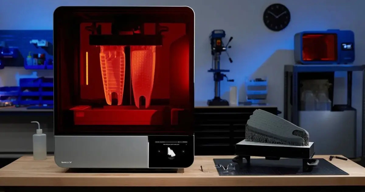 Form 4Lの実機による造形テストとサンプルの様子