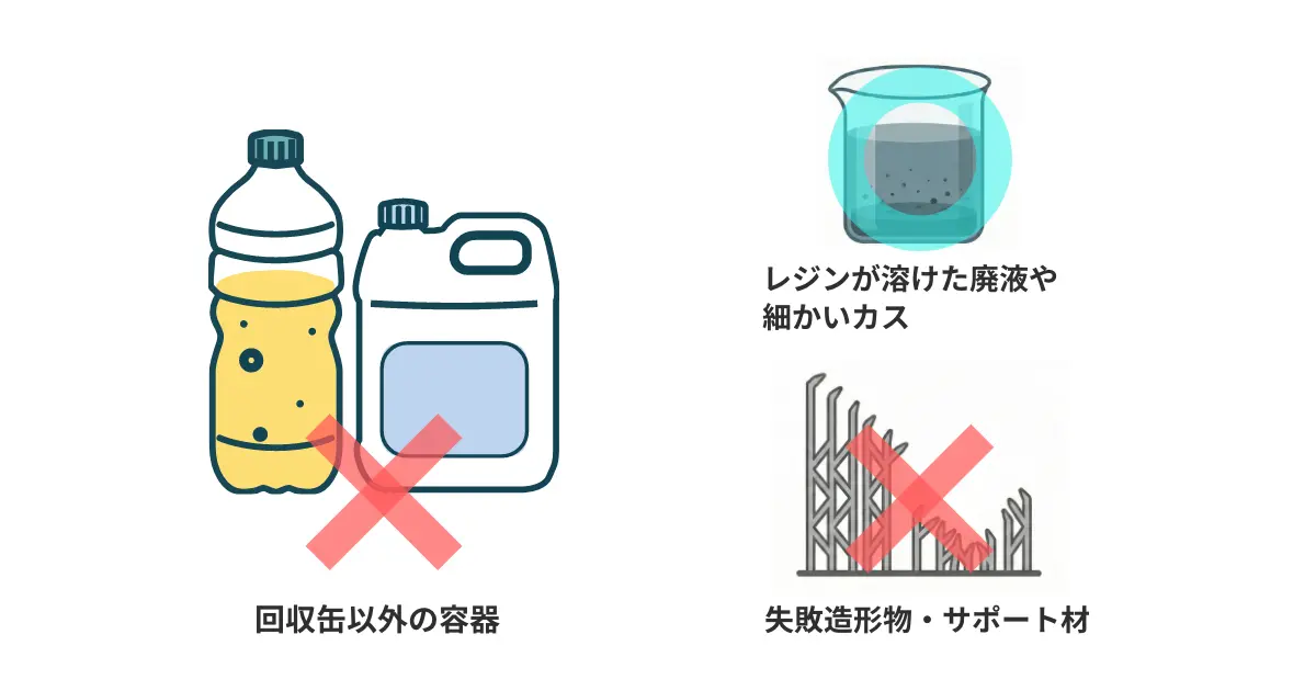 IPA廃液の一斗缶排出NG例イラスト