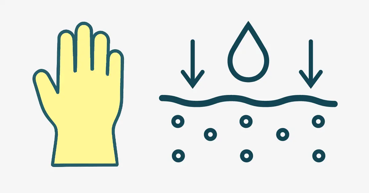 IPAによるニトリル手袋の膨潤と劣化イメージ