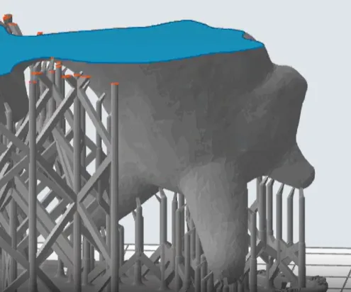光造形3Dプリンターのアイランド形状 分岐構造で造形ミスが起きやすい例