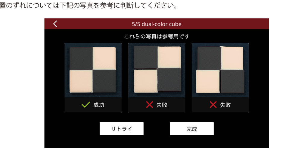 市松模様の見本3枚。✓成功と✗失敗の比較