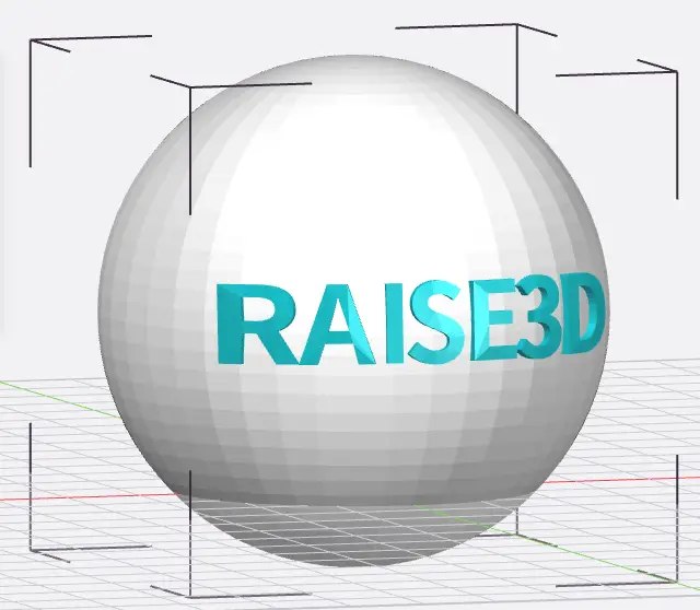 球の表面に沿って配置されたRAISE3Dの文字