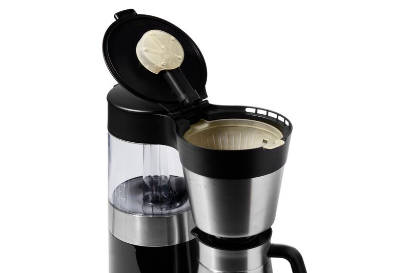 コーヒーメーカーに組み込んだ、ハイテンプ製の湯口ふたとフィルターバスケット
