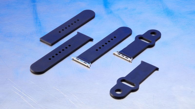 シリコン40A で造形した濃紺の腕時計用ストラップ 5 本