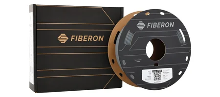 Fiberon PA6-GF25 の外箱パッケージとグレーのスプール