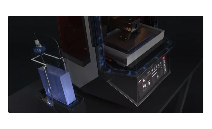 DF2 にセットされたレジンタンク