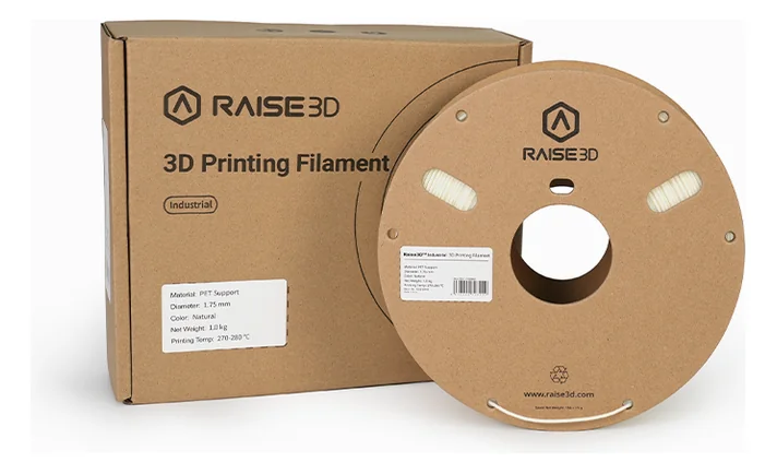 Raise3D Industrial PET サポートフィラメントの外箱とスプール