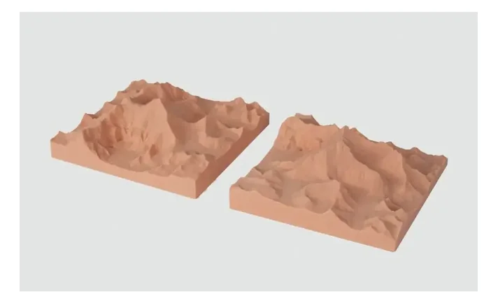High Detail レジンで造形した地形モデル