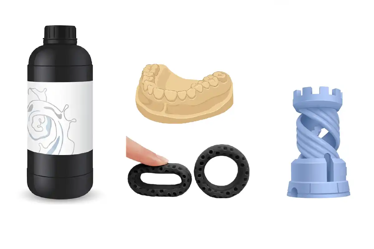 様々なレジンボトルと造形物