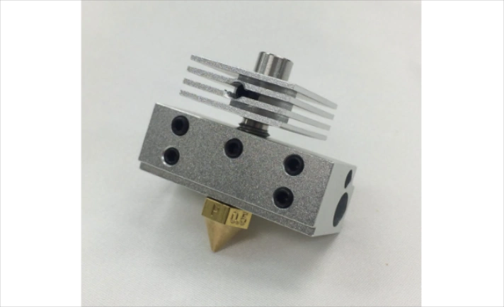 PTFE ノズルヒーター 0.5mm（金属製のヒーターブロックとノズル）