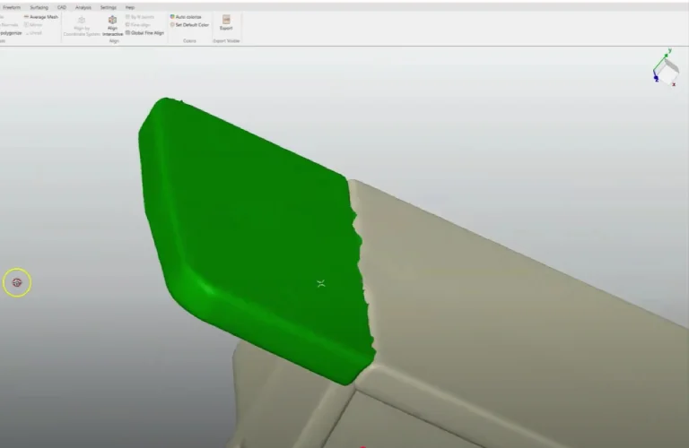 スキャンして再現した部品の 3D モデル