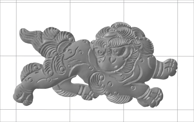 彫りの模様まで描き起こした 3D CAD モデル